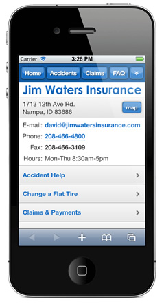 m.jimwatersinsurance.com website preview